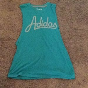 Sleeve less tee! Adidas, blue, size Medium
